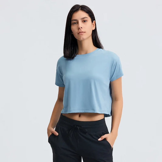 Loose Blouses Women Seamless Sport t-Shirts