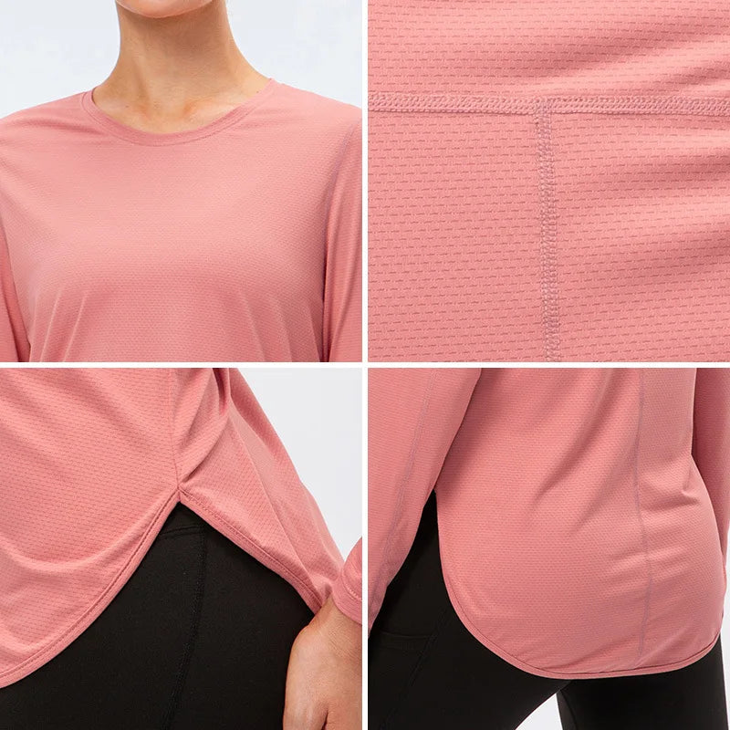 Shirts Women's Seamless Elastic Long Sleeve Yoga Top Fitness Blouse Women Gym Sport t Shirts Rashguard Bodybuilding Shirts