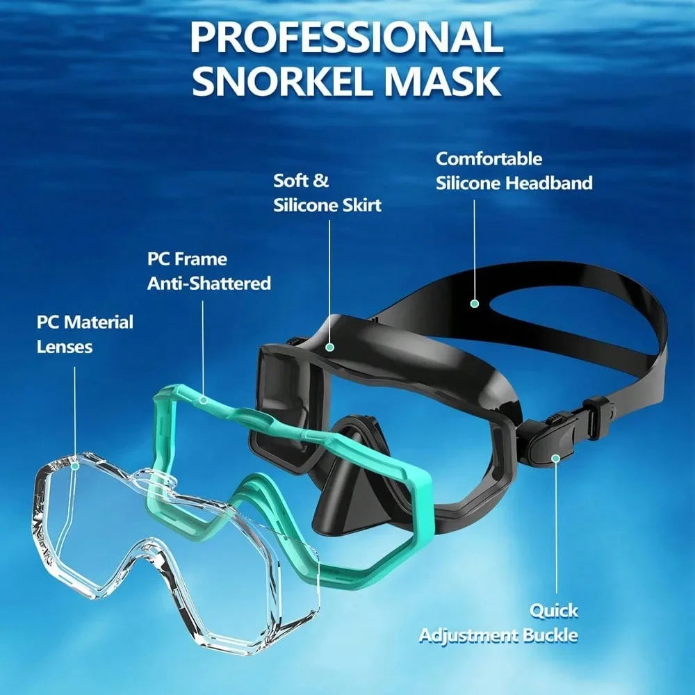 3 Window Snorkel with Nose Cover Anti Fog Snorkel