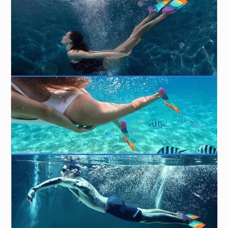 Silicone Swim Fins Kids &Adults-Suitable Size for Beginners