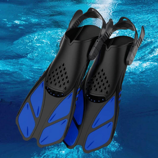 Swim Fins Adjustable Buckles Silicone Scuba Diving Shoes Open Heel