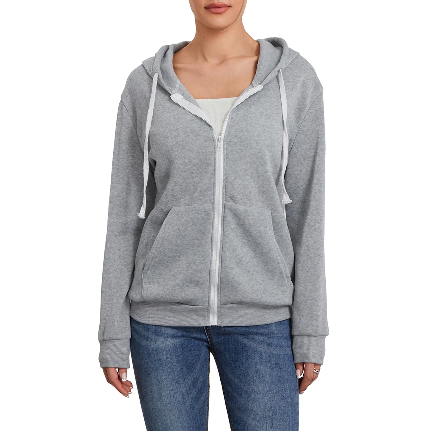 Women s Zip Up Hoodies Long Sleeve Classic Fit