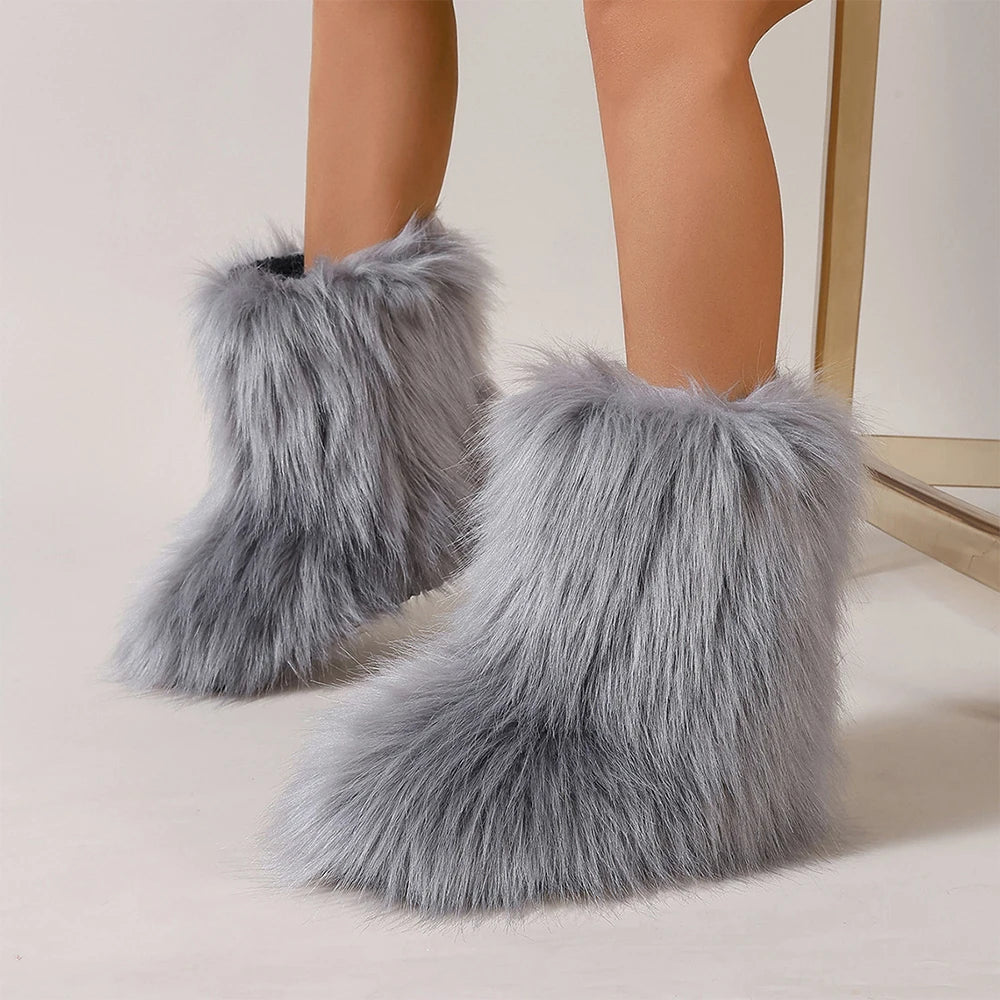 Women's Furry Warm Winter Boots,