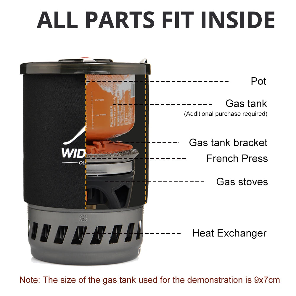 Cooking System Heat Exchanger and Gas Stove Burner Coffee Pot Cup