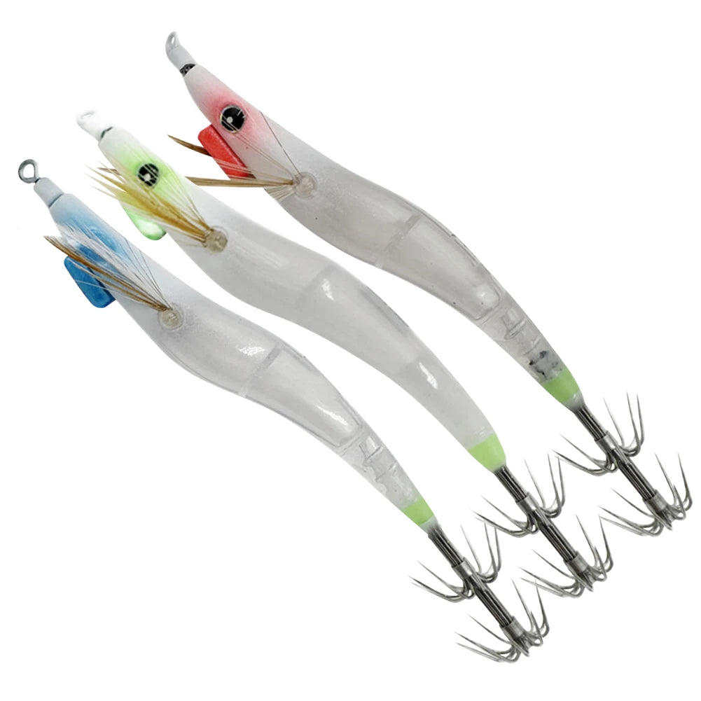 Luminous Lure with Squid Jig Hook UV Wood