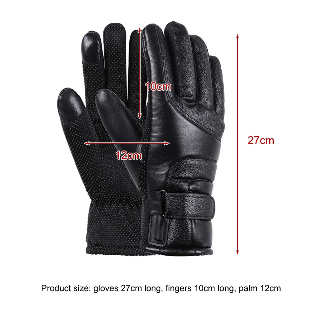 Heated Full Finger Mittens Touch Screen USB Gloves Windproof