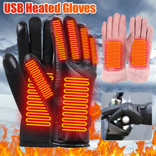Men Women USB plug-in Electric Heated Gloves