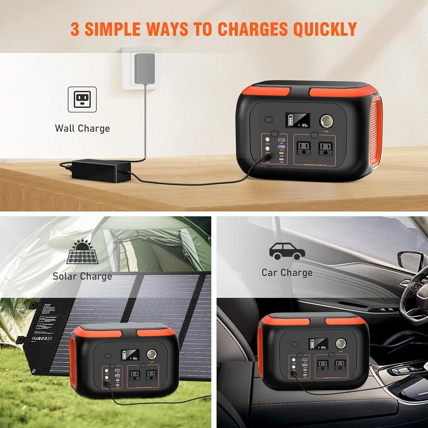 Portable Power Station,110V AC Outlets Solar Generator