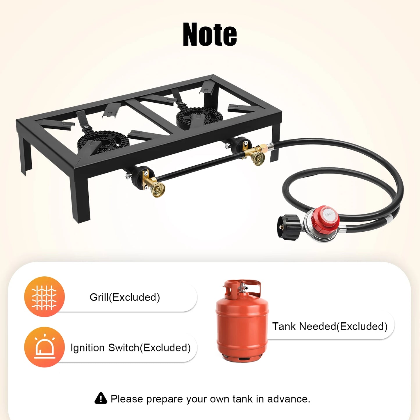 Double Burner, Portable OutdoorPropane Gas Stove