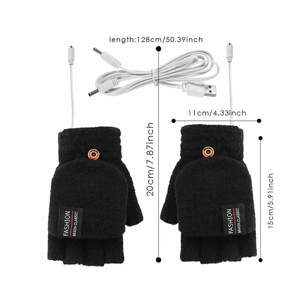 Touchscreen Heating Gloves Rechargeable USB