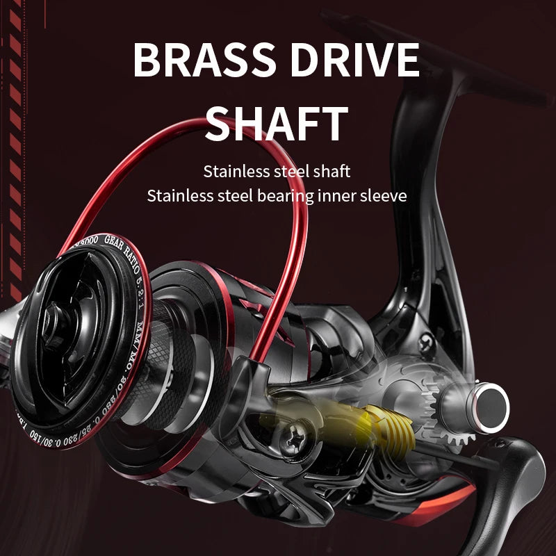CR Fishing Spinning Reel 5.2:1 Black Red 10kg