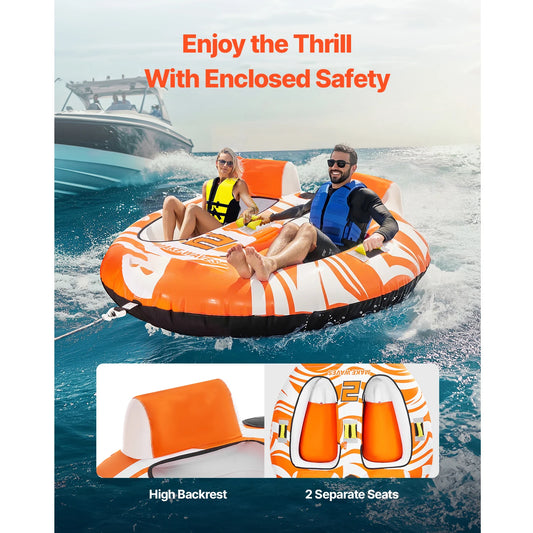 2Person Inflatable Boat Tubes 340lbs Pull-with 840D Full Nylon