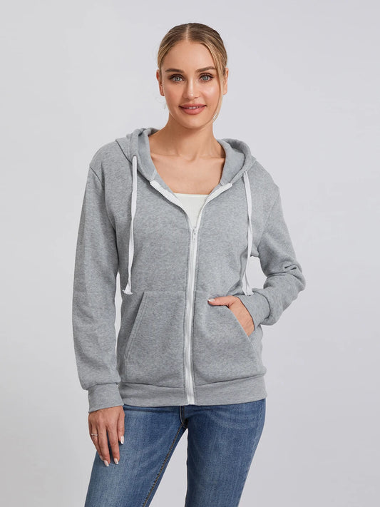 Women s Zip Up Hoodies Long Sleeve Classic Fit