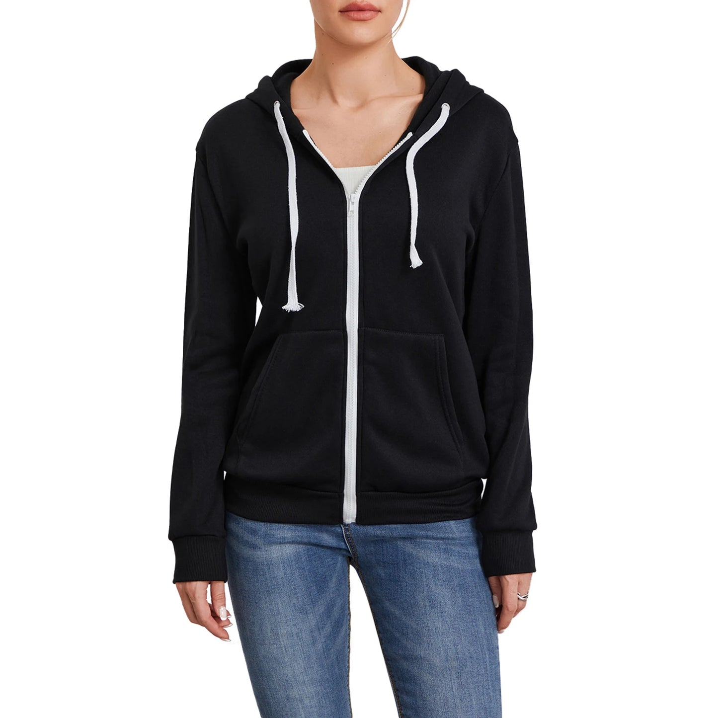 Women s Zip Up Hoodies Long Sleeve Classic Fit