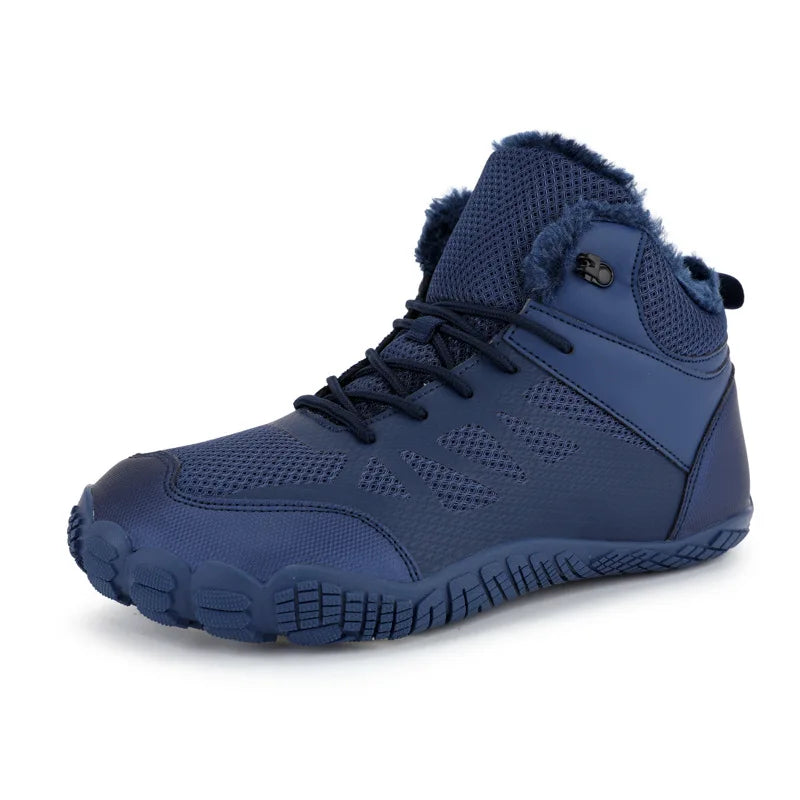 Womens Mens Barefoot Shoes Waterproof Hiking Boots Fur Lined Winter Snow Boots Anti-Slip Outdoor Booties