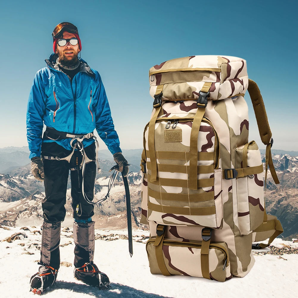 80L/600D Hiking Camping Waterproof Backpack