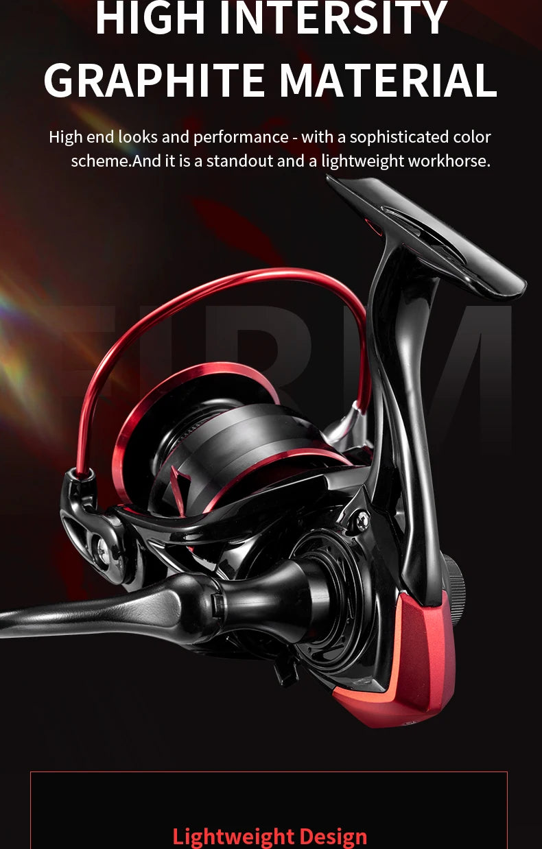 CR Fishing Spinning Reel 5.2:1 Black Red 10kg