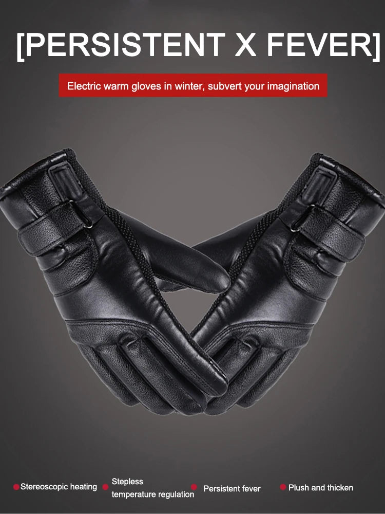 Heated Full Finger Mittens Touch Screen USB Gloves Windproof