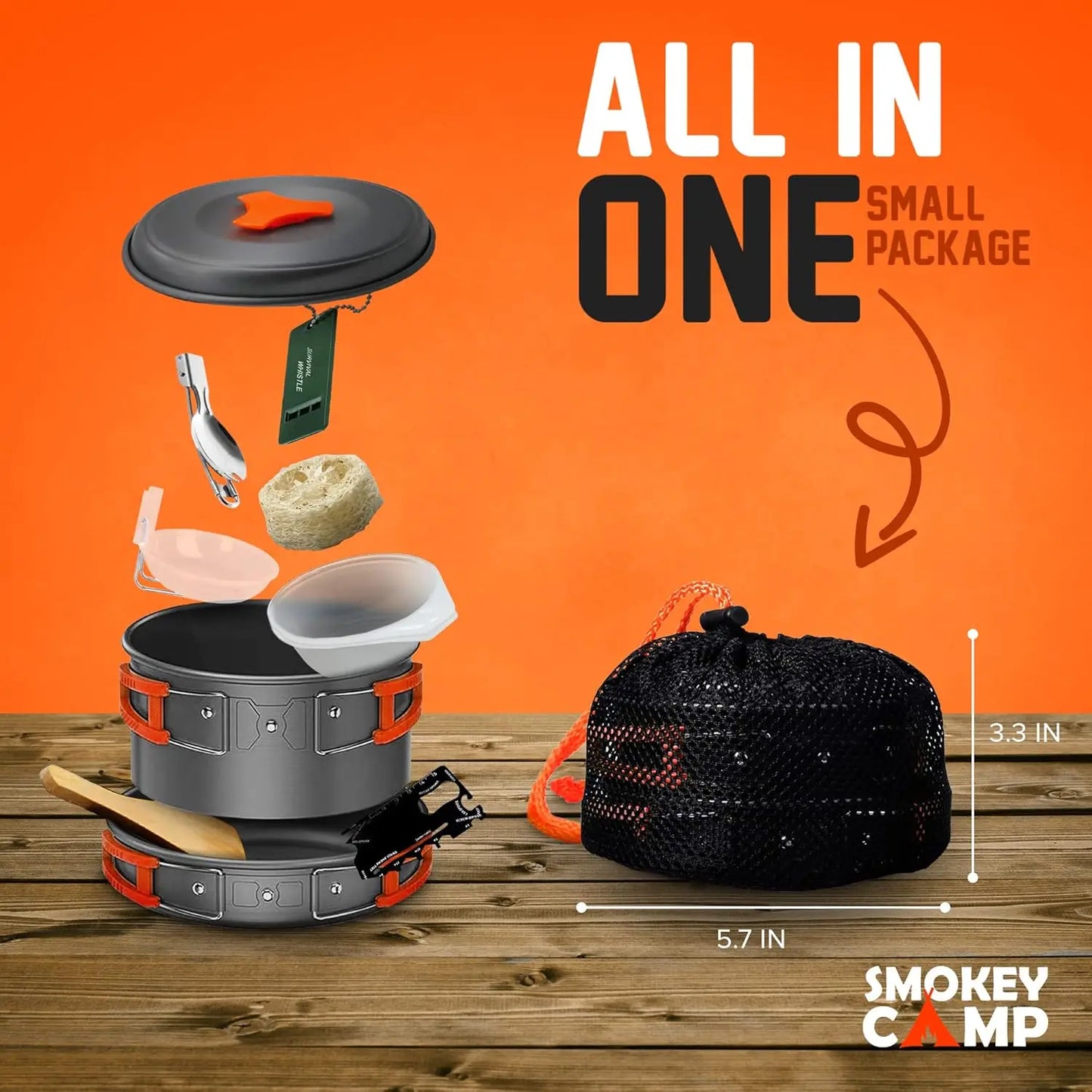 Camping Cookware with Non-Stick Pots and Pans