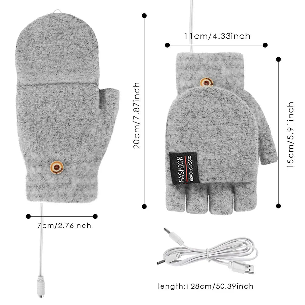 Touchscreen Heating Gloves Rechargeable USB