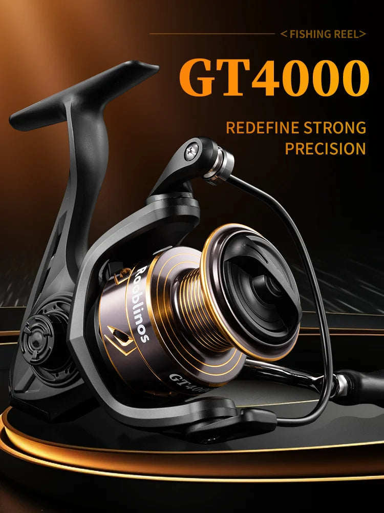 GT 2000-7000 Spinning Reel 6+1BB 5.2:1 Alloy Spool Anti Reverse Smooth Drag for Freshwater/Saltwater