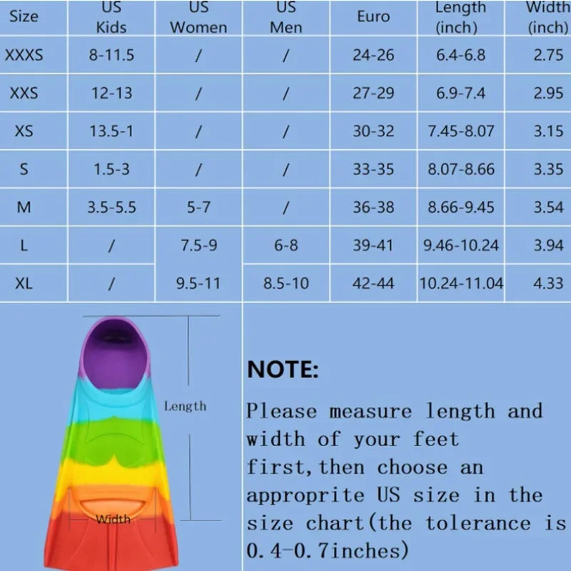 Silicone Swim Fins Kids &Adults-Suitable Size for Beginners