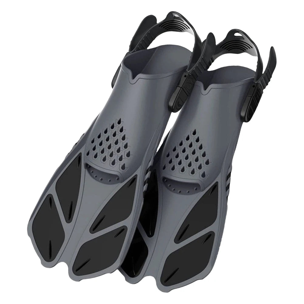 Swim Fins Adjustable Buckles Silicone Scuba Diving Shoes Open Heel