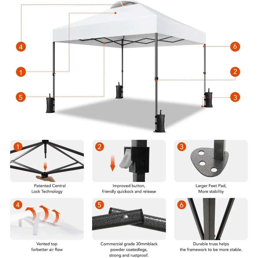10x10 Pop Up Canopy with Sidewalls, and Wheel Cover Bag,