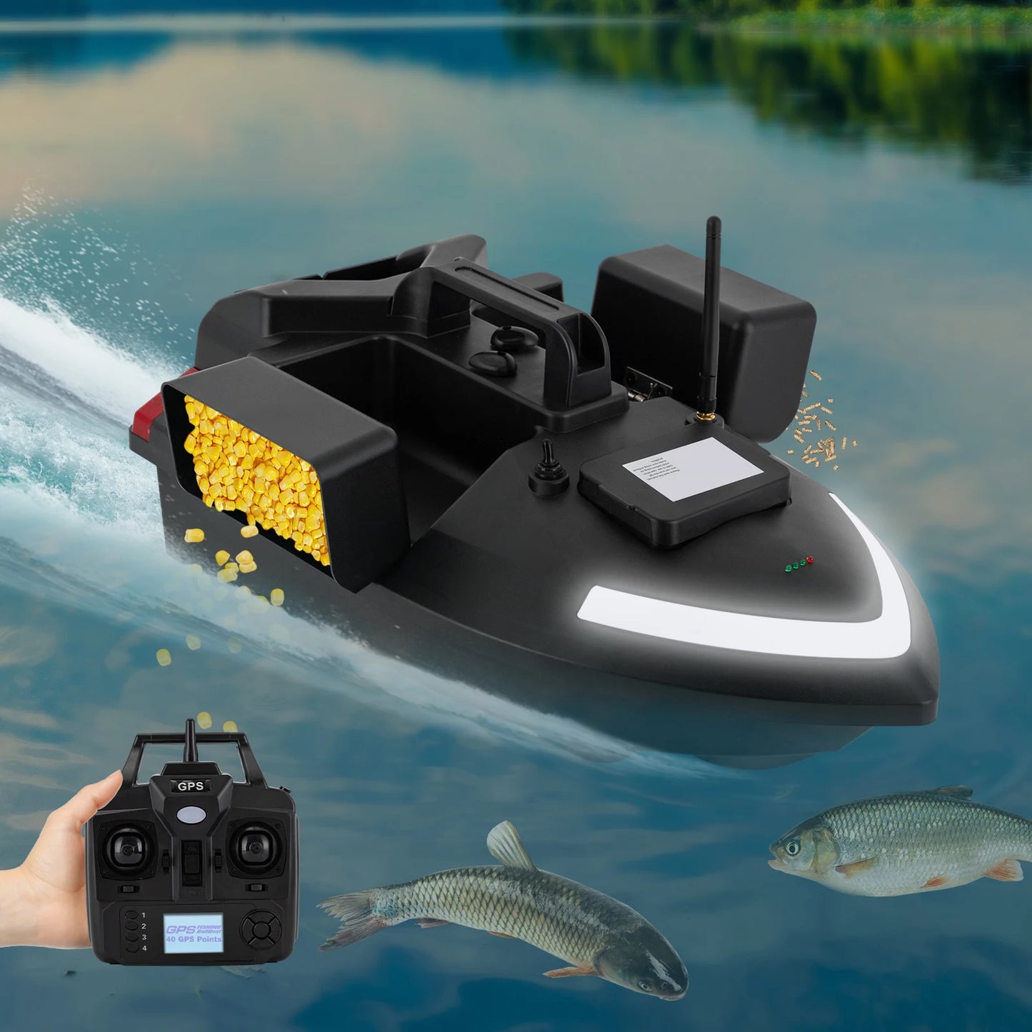 Fishing Bait Boat GPS Fish Finder with 1 Charger 2kg Load