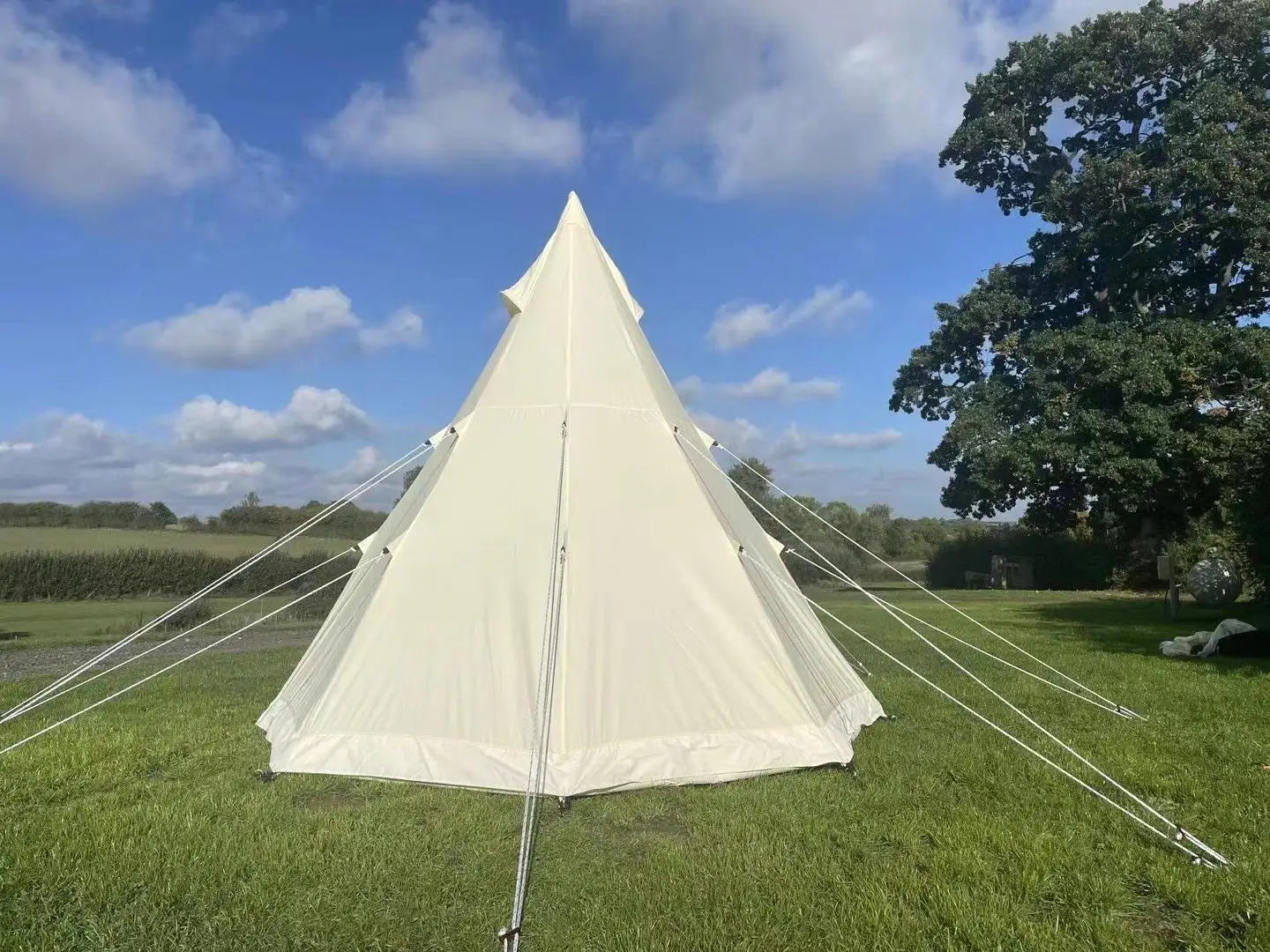 Bell Tent 4 Season 9.85ft Glamping Tent, Ideal for Camping, Hiking,Canvas with Aluminum Pole. Support