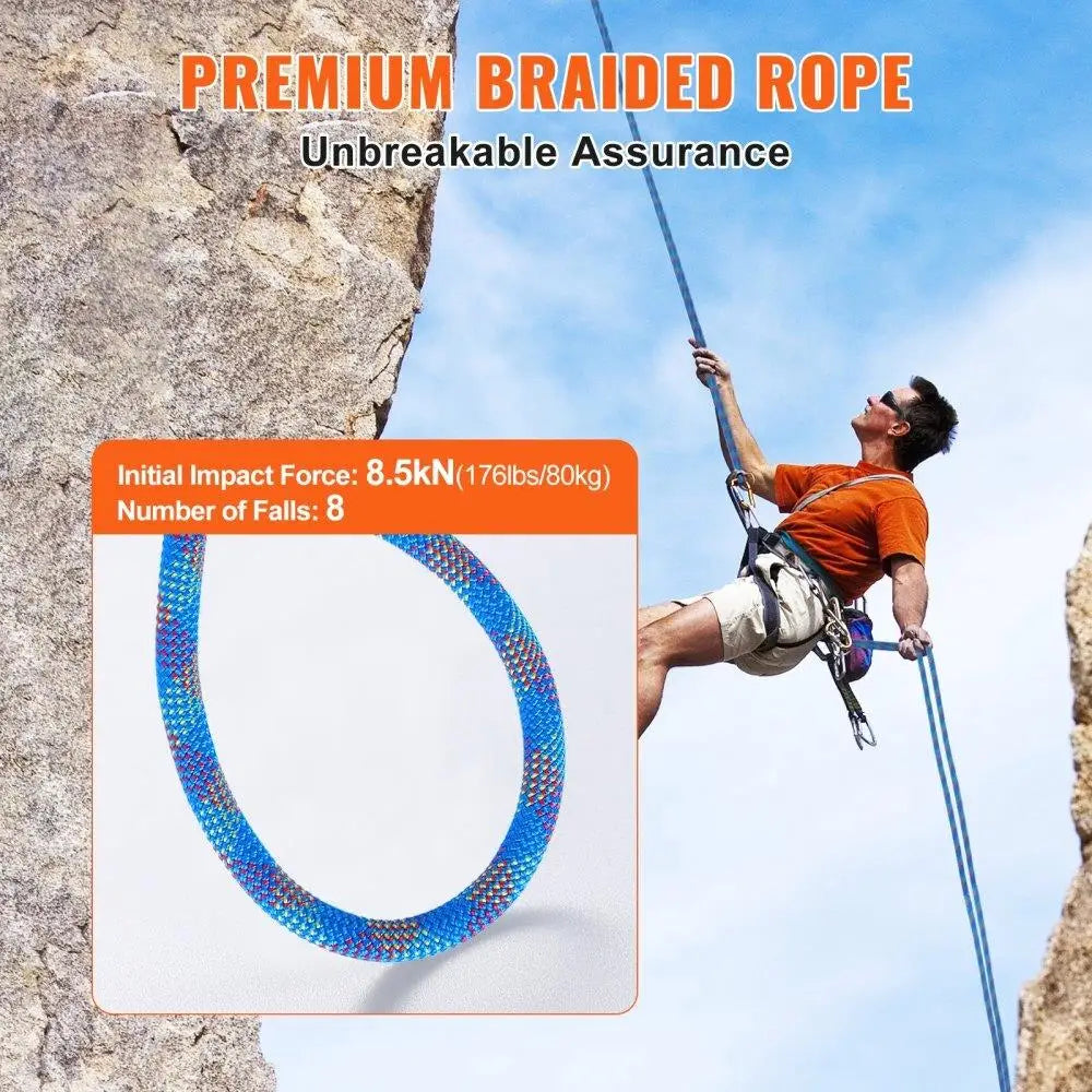 Climbing Rope 10.2mm 60M 25KN Steel Snap Hooks
