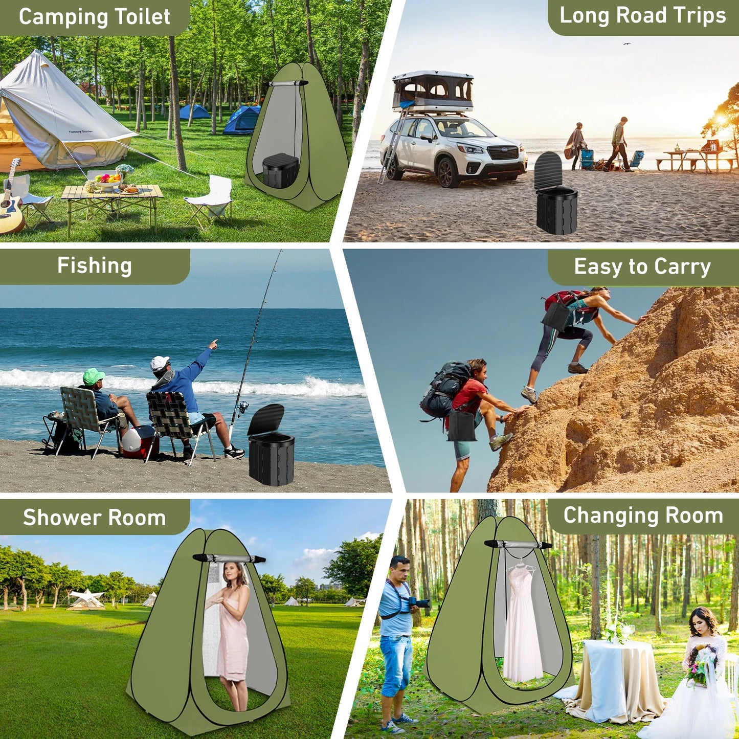 Pop Up Large Portable Potty Shower Changing Tent