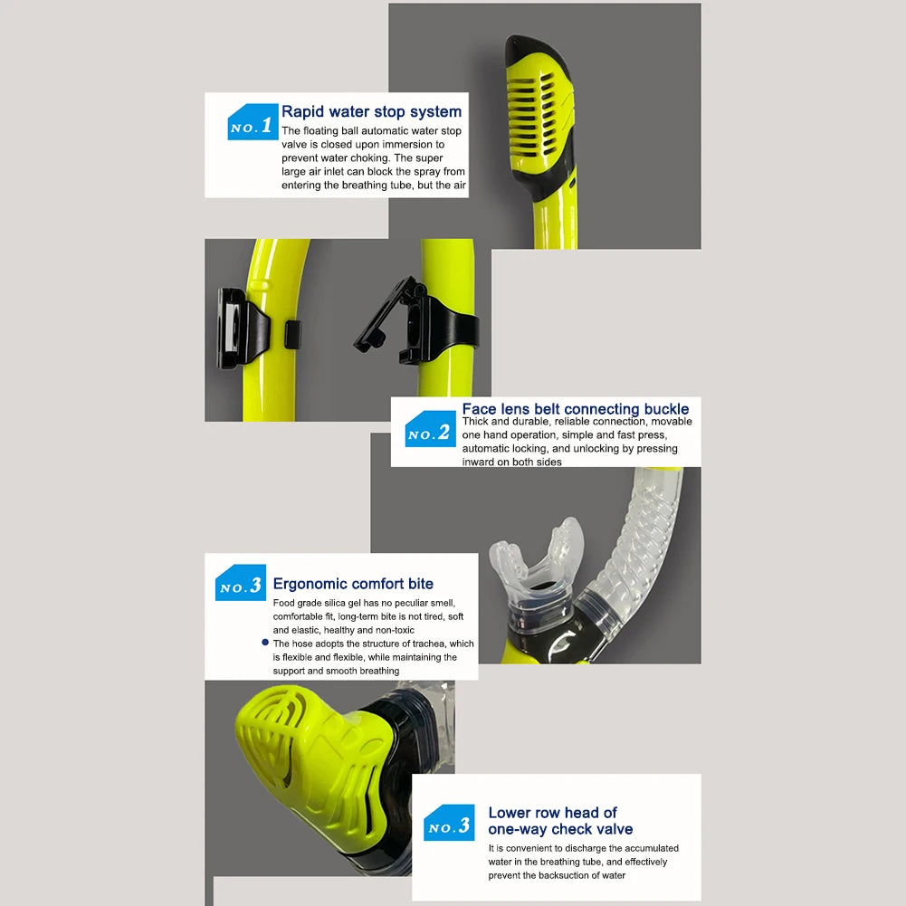 Silicone Snorkel Dry Breathing Tube