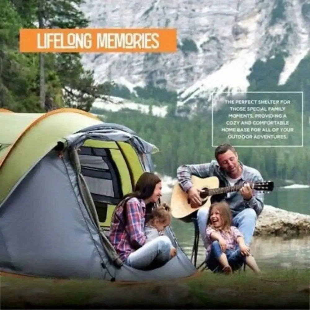 4-Person Easy Pop Up Tent with 2 Doors - UPF50+