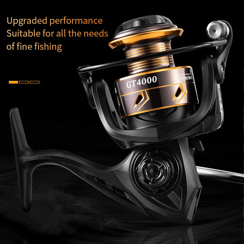 GT 2000-7000 Spinning Reel 6+1BB 5.2:1 Alloy Spool Anti Reverse Smooth Drag for Freshwater/Saltwater