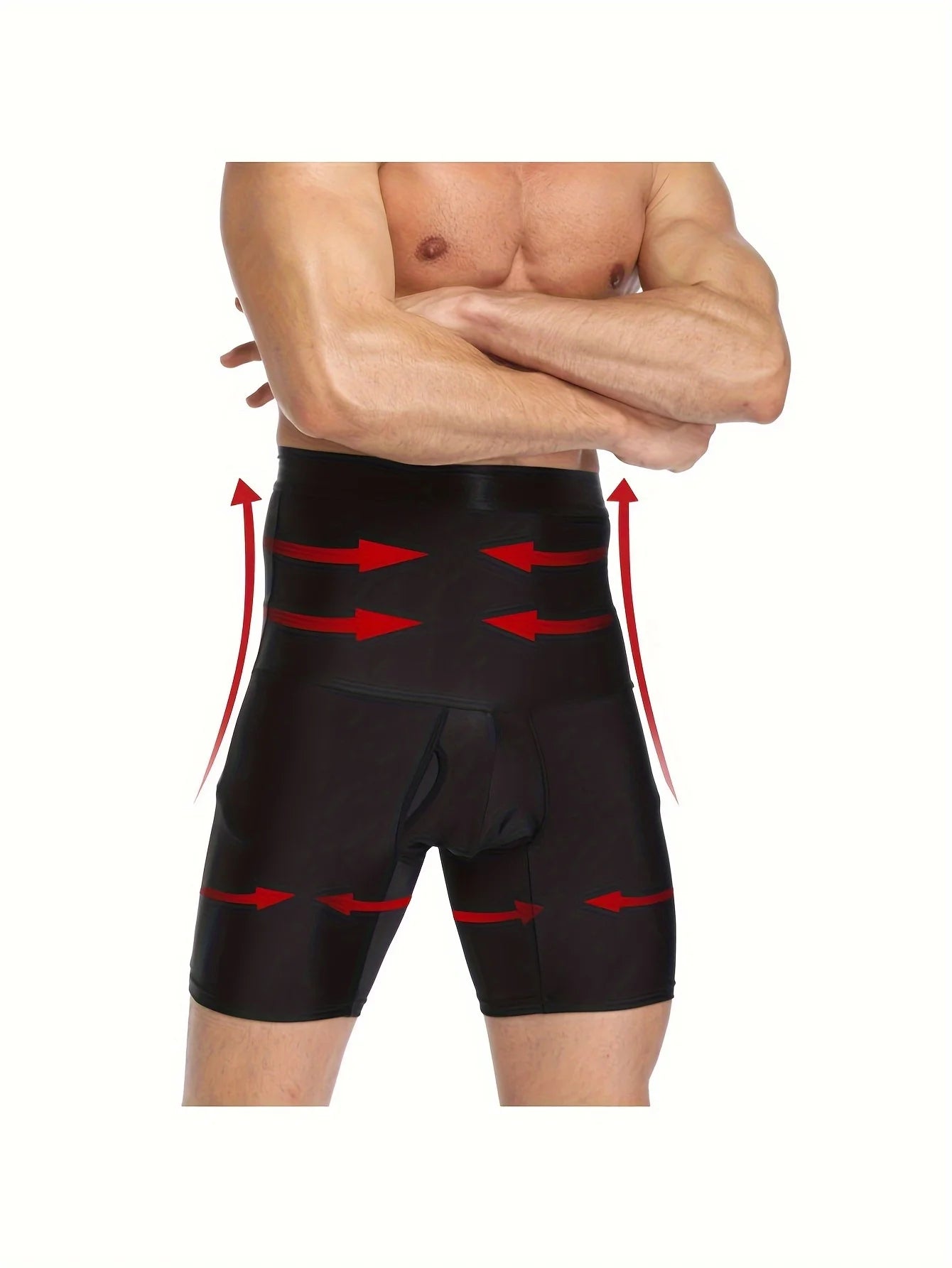 Men's silicone shorts, high waisted shapewear,