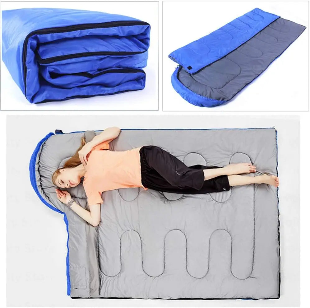 Envelope with Cap Sleeping Bag, Spring Summer Autumn Outdoor Travel Bag, Adult Camping Single Sleeping Bag 210*75CM 5-20 Degree