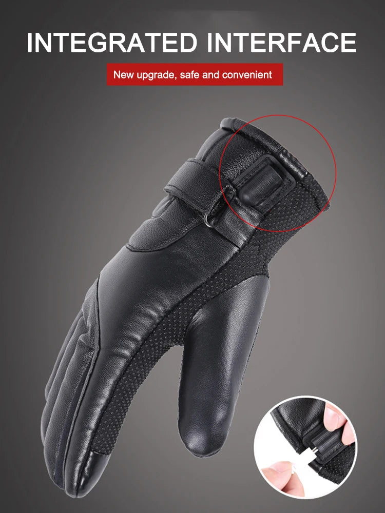 Heated Full Finger Mittens Touch Screen USB Gloves Windproof