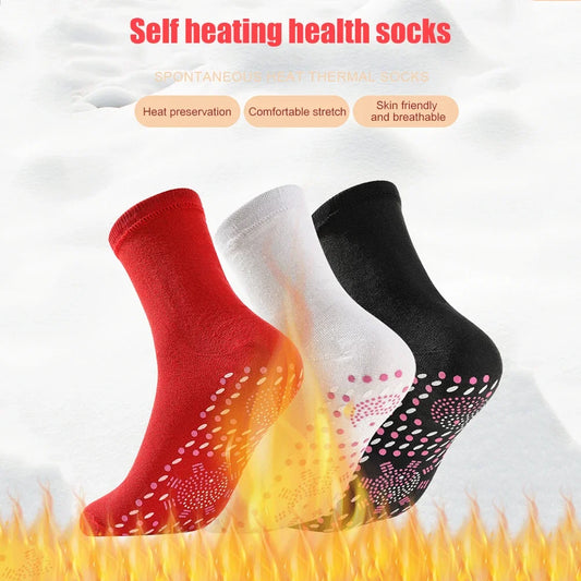 1pair Unisex Winter Warm Self-Heating Anti-Cold Therapy Magnetic Thermal Stockings