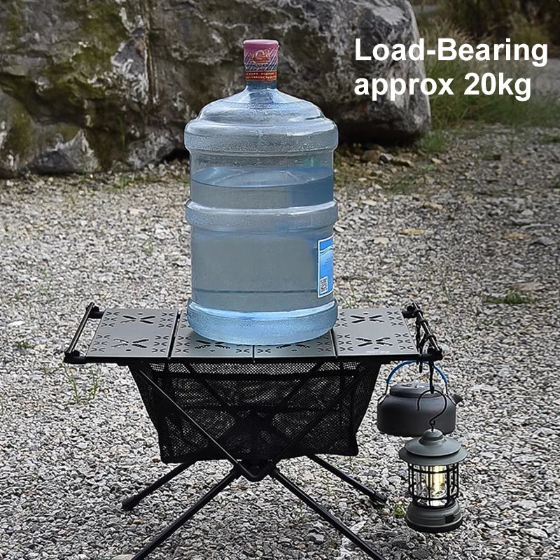 Folding Camping Aluminum Lightweight Portable Table with Storage Mesh Bag