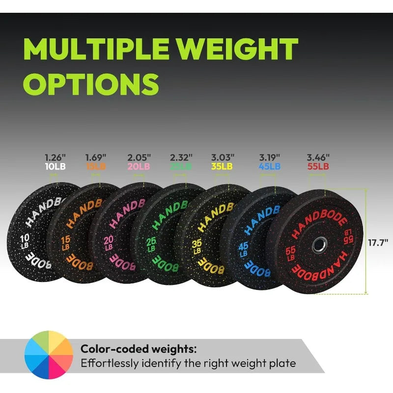 2-Inch Bumper Weight Plate Set 45/100/160/190/260/300lb,