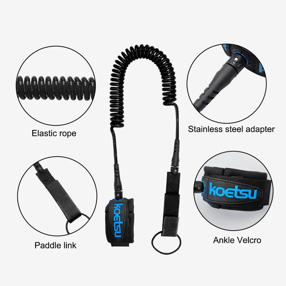 Coiled Surfboard Ankle Leash Foot Leg Rope