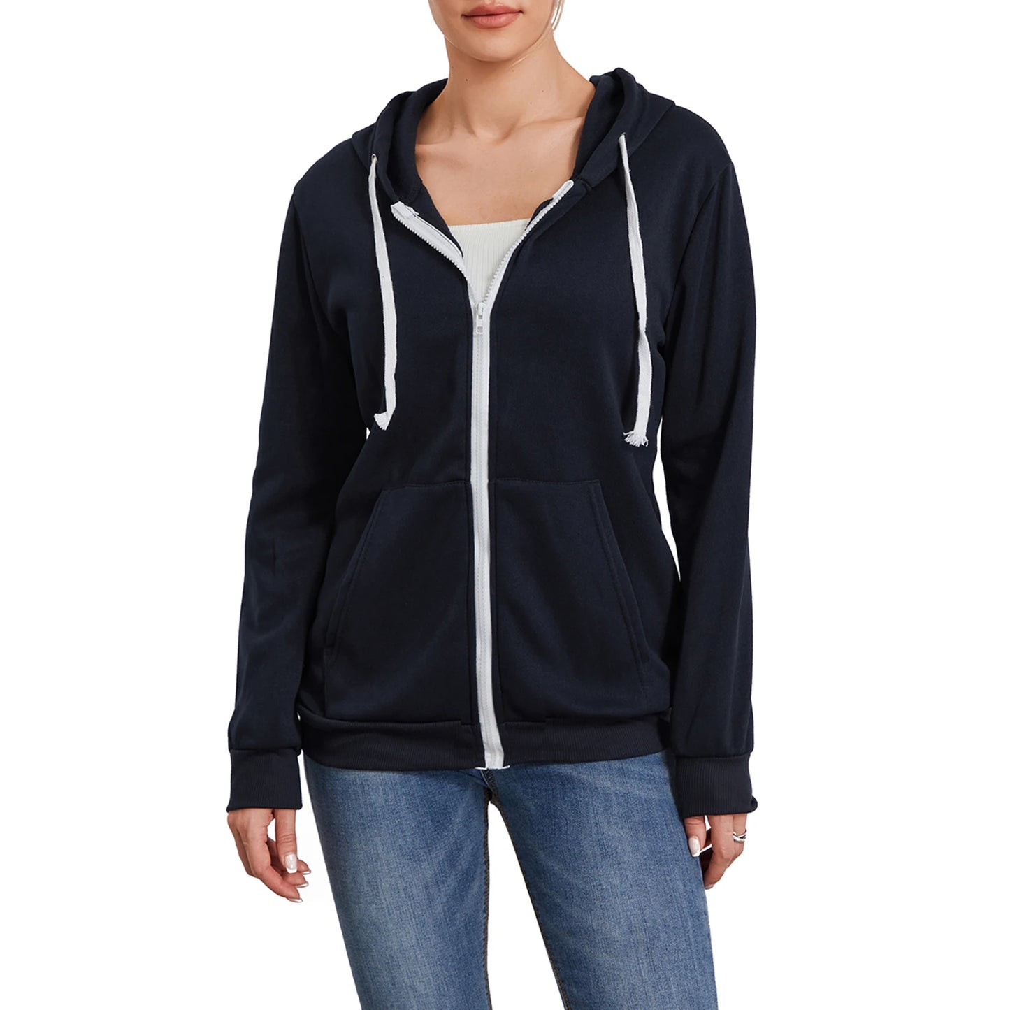 Women s Zip Up Hoodies Long Sleeve Classic Fit