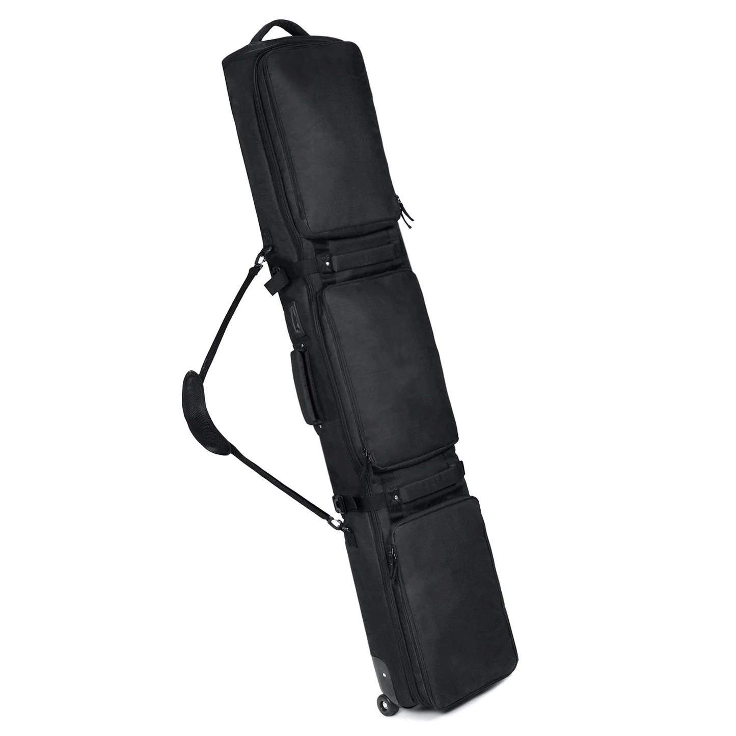 Pink/Black Skiing Bag with Rolling Wheel Padded Polyester