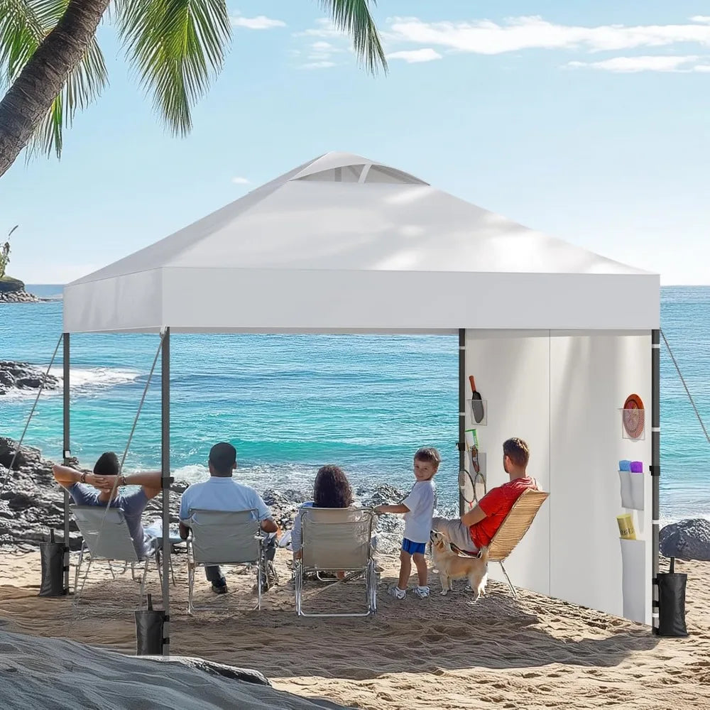 10x10 Pop Up Canopy with Sidewalls, and Wheel Cover Bag,