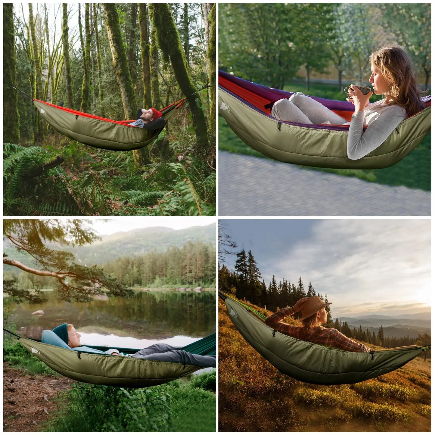 Night Hammock Underquilts Sleeping Bag Insulated 4 Seasons 5-20℃ 8x3.6ft