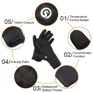 Heated Waterproof Electric Heated Skiing Gloves