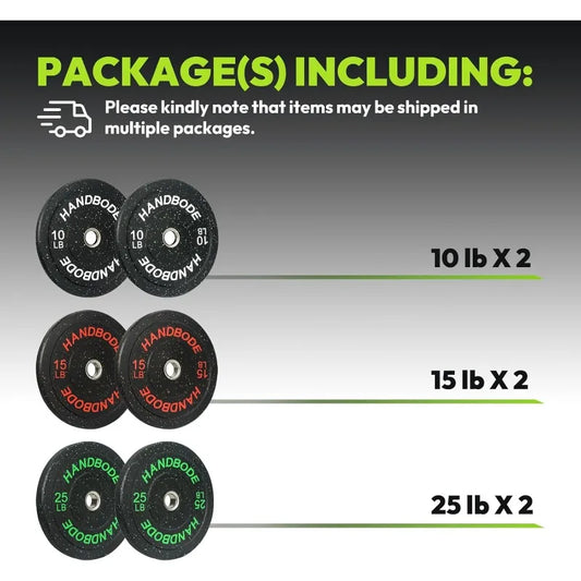 2-Inch Bumper Weight Plate Set 45/100/160/190/260/300lb,