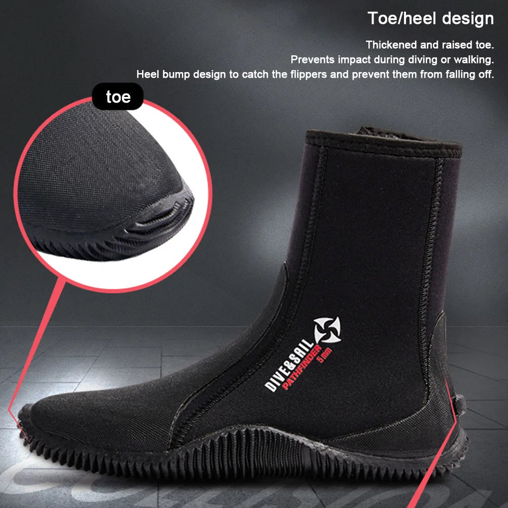 5MM Neoprene Diving Boots Non-slip Beach Water Boots Unisex Waterproof Snorkeling Fin Sock Wetsuit Water Shoes For Water Sport