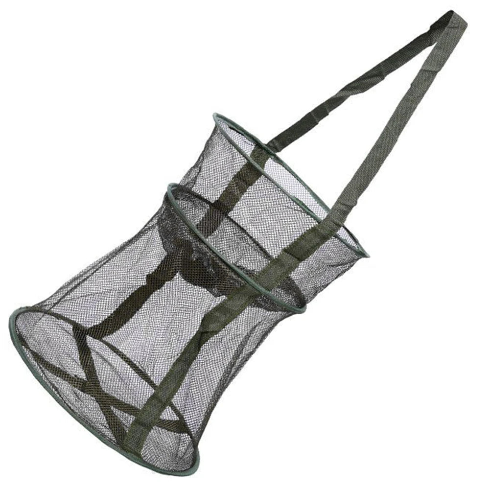 Mesh Fishing Cage Portable Fishing Net Round Collapsible Fish Trap Foldable Landing Net Fishing Cast Net for Crab Fish